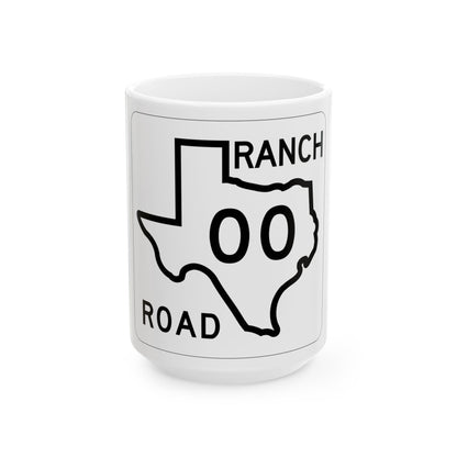 Texas RM 00 1956 template (Texas) (Road Sign) White Coffee Mug
