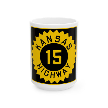 K-15 1926 (Kansas) (Road Sign) White Coffee Mug