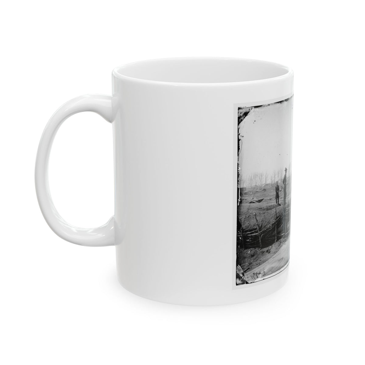 Manassas, Va. Confederate Fortifications, With Federal Soldiers (U.S. Civil War) White Coffee Mug