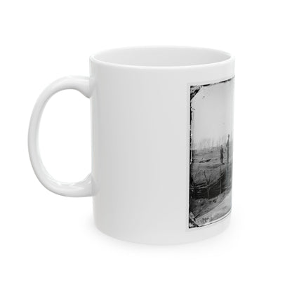 Manassas, Va. Confederate Fortifications, With Federal Soldiers (U.S. Civil War) White Coffee Mug