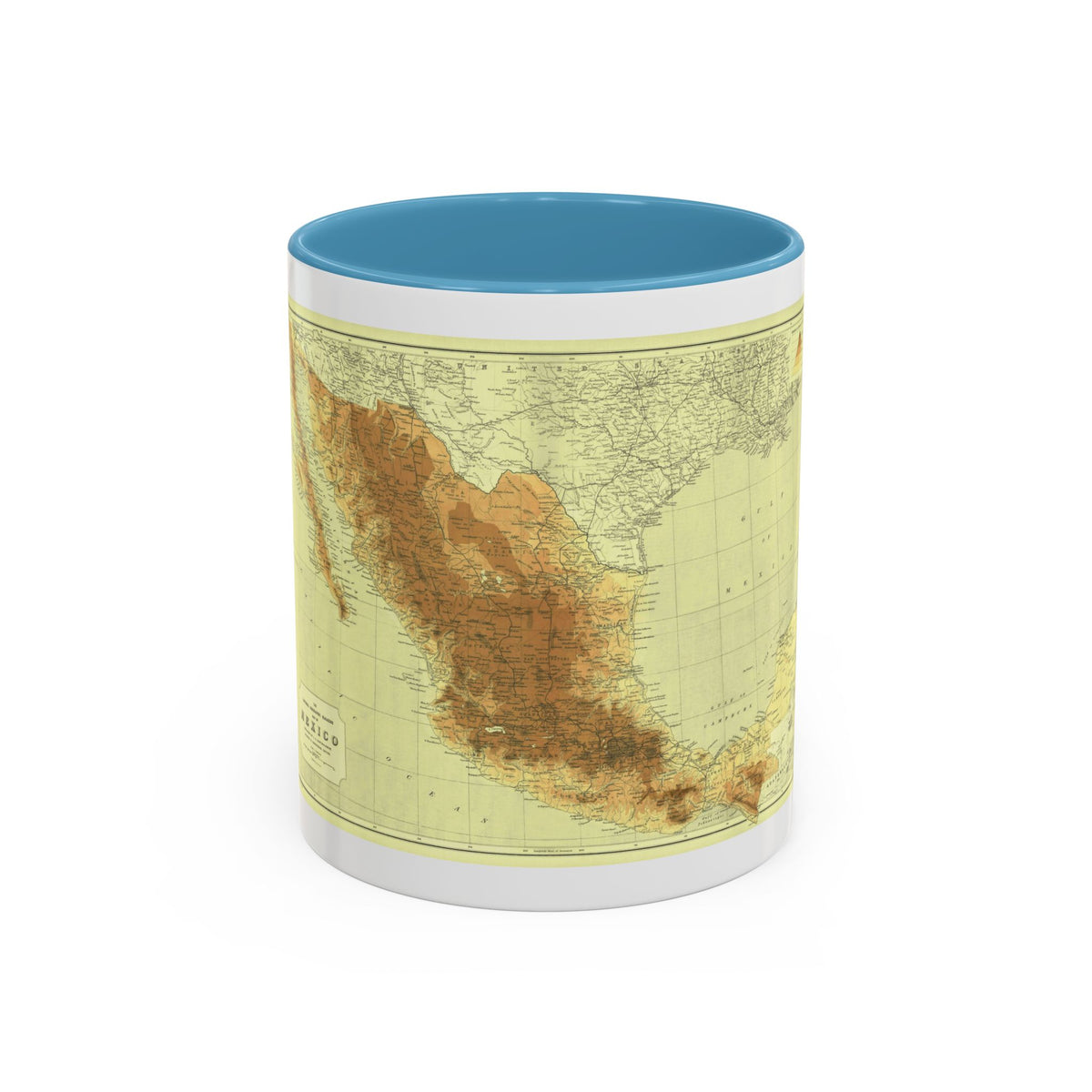 Central America & Mexico (1911) (Map) Accent Coffee Mug