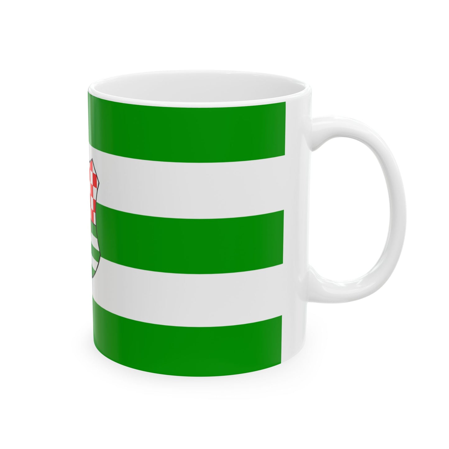 Flag of Zagreb County Croatia - White Coffee Mug-Go Mug Yourself