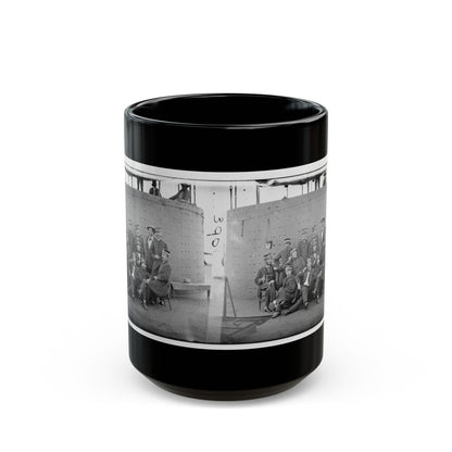 James River, Va. Officers Of The U.S.S. Monitor Grouped By The Turret (U.S. Civil War) Black Coffee Mug