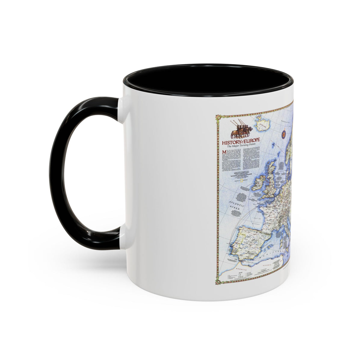 Europe - History The Major Turning Points (1983) (Map) Accent Coffee Mug