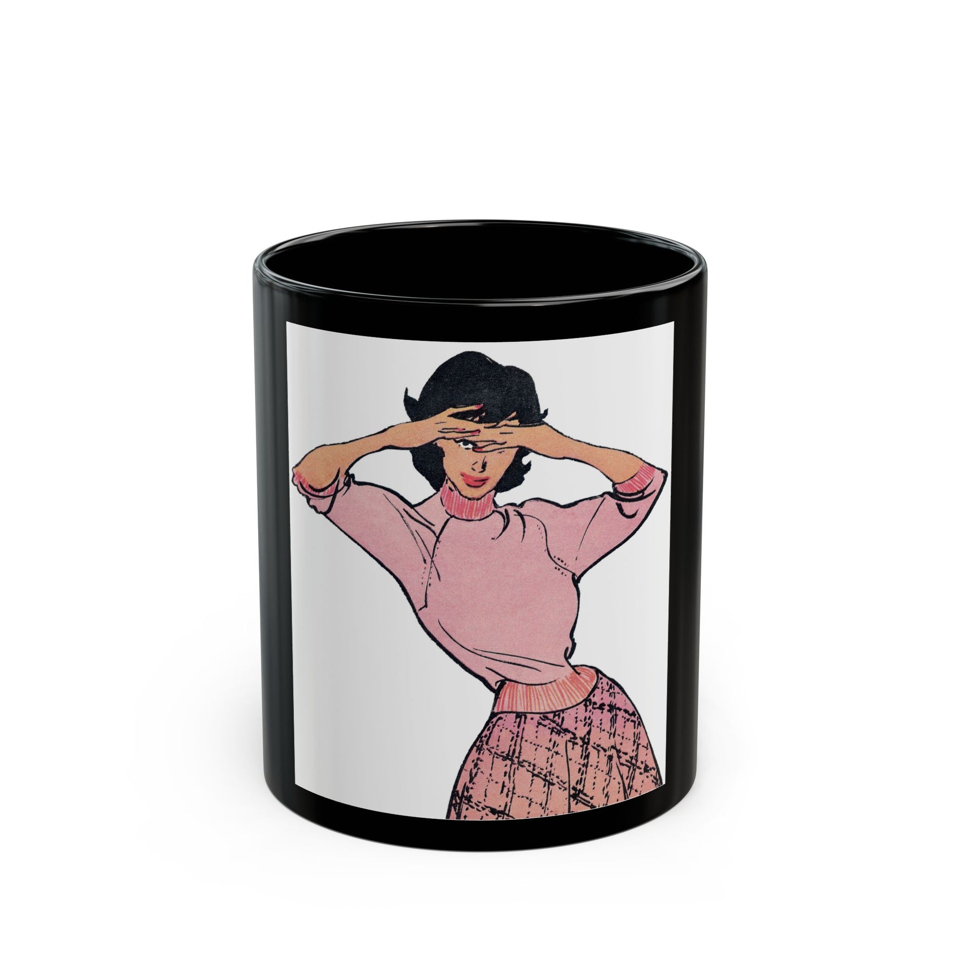 Fashion Illustration from Woman's Own magazine, 1959 (3) - Black Coffee Mug-11oz-Go Mug Yourself