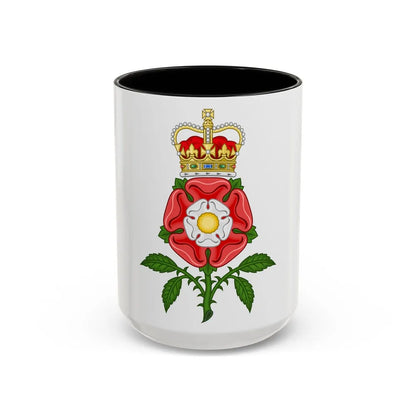 Tudor Rose Royal Badge of England - Accent Coffee Mug-15oz-Black-Go Mug Yourself