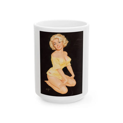 Blonde Pin-Up - White Coffee Mug-15oz-Go Mug Yourself