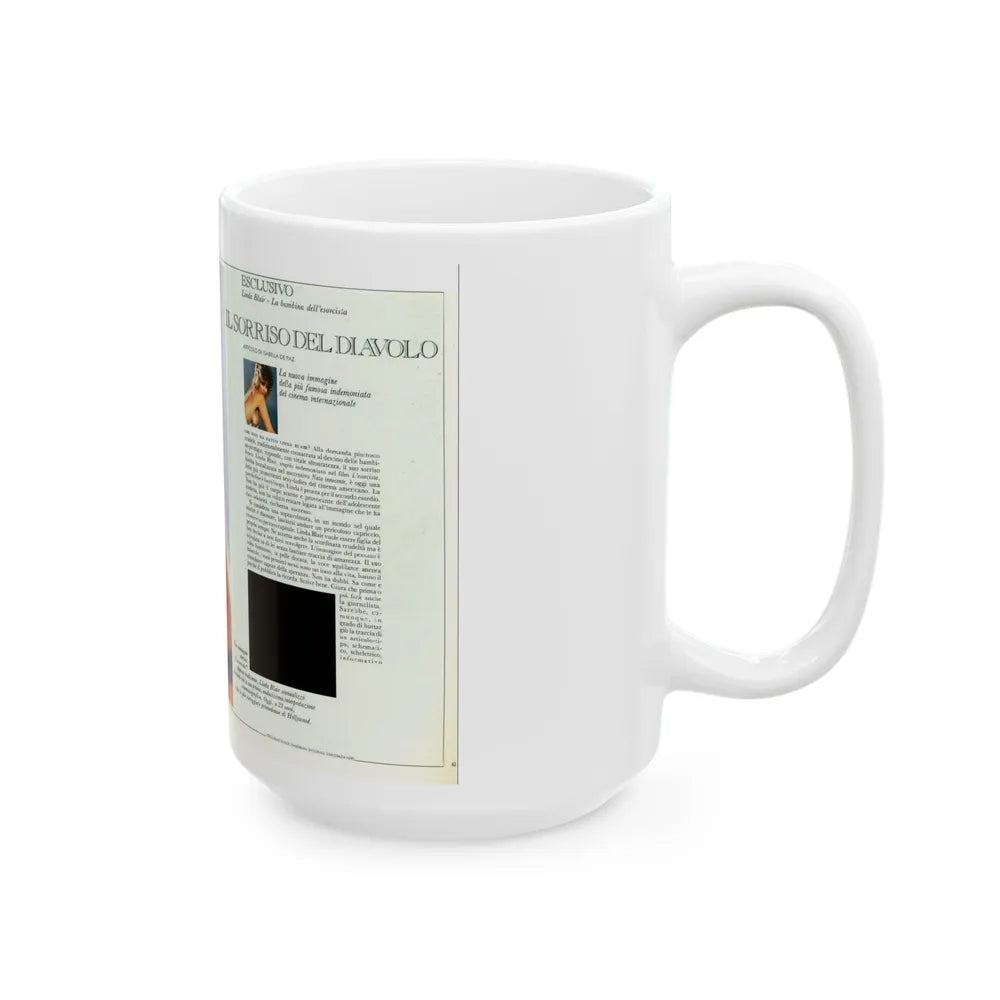 Linda Blair #227 - Partially Topless (Vintage Female Icon) White Coffee Mug-Go Mug Yourself