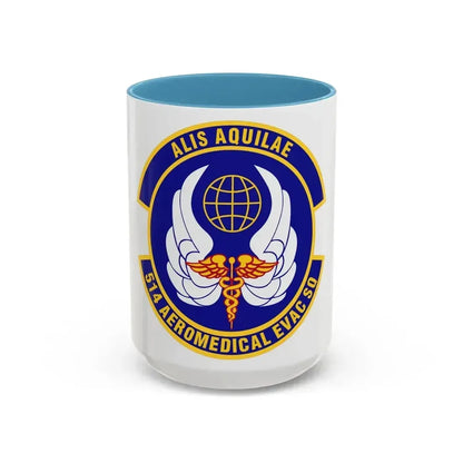 514th Aeromedical Evacuation Squadron (U.S. Air Force) Accent Coffee Mug 15oz Light Blue - Go Mug Yourself