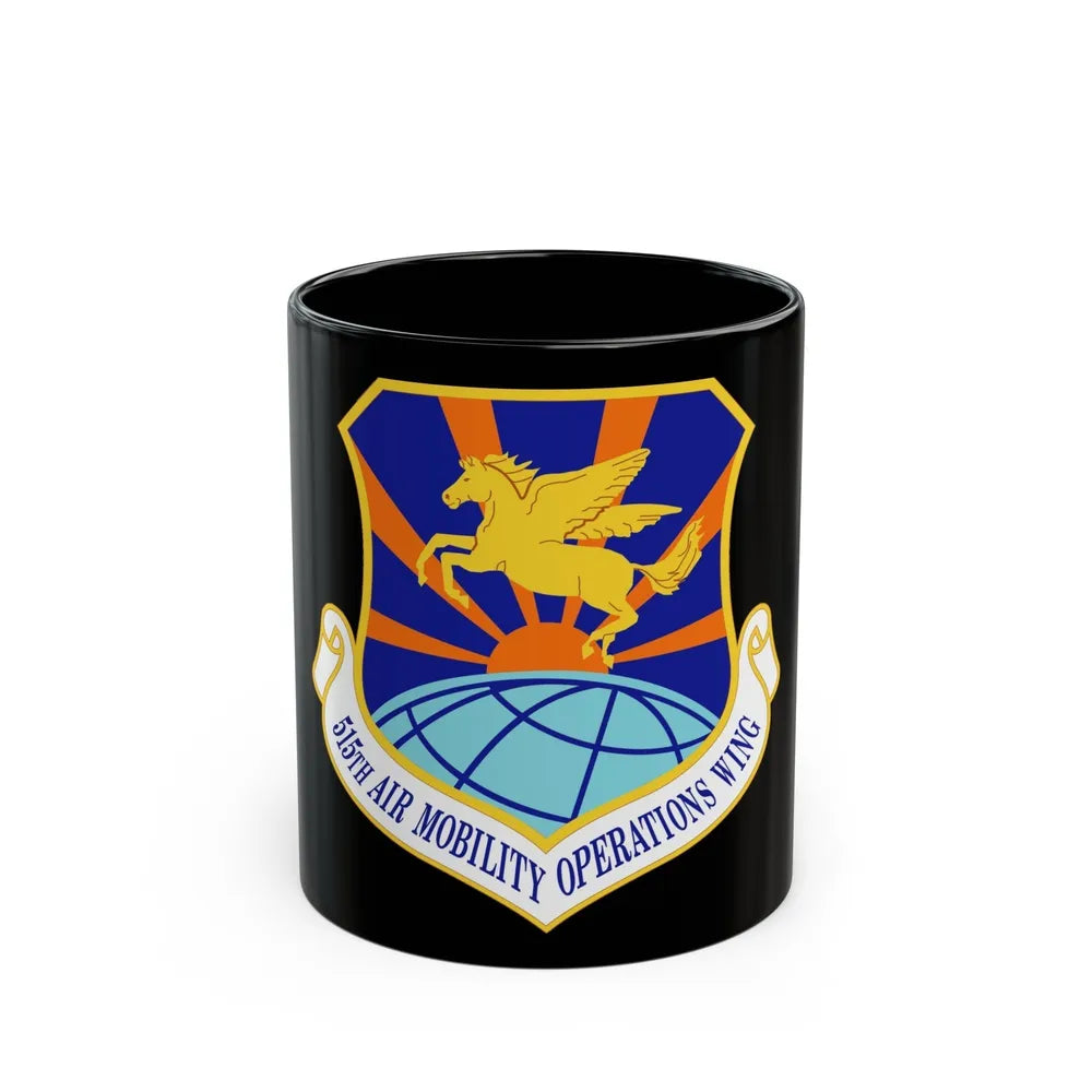 515 Air Mobility Operations Wing AMC (U.S. Air Force) Black Coffee Mug-11oz-Go Mug Yourself