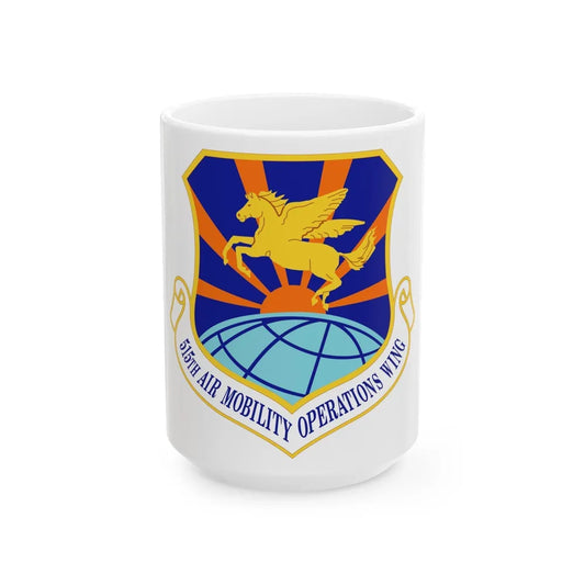 515 Air Mobility Operations Wing AMC (U.S. Air Force) White Coffee Mug-15oz-Go Mug Yourself