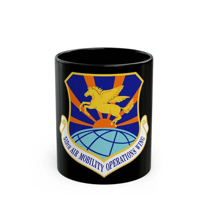 515 Air Mobility Operations Wing AMC (U.S. Air Force) Black Coffee Mug 11oz - Go Mug Yourself