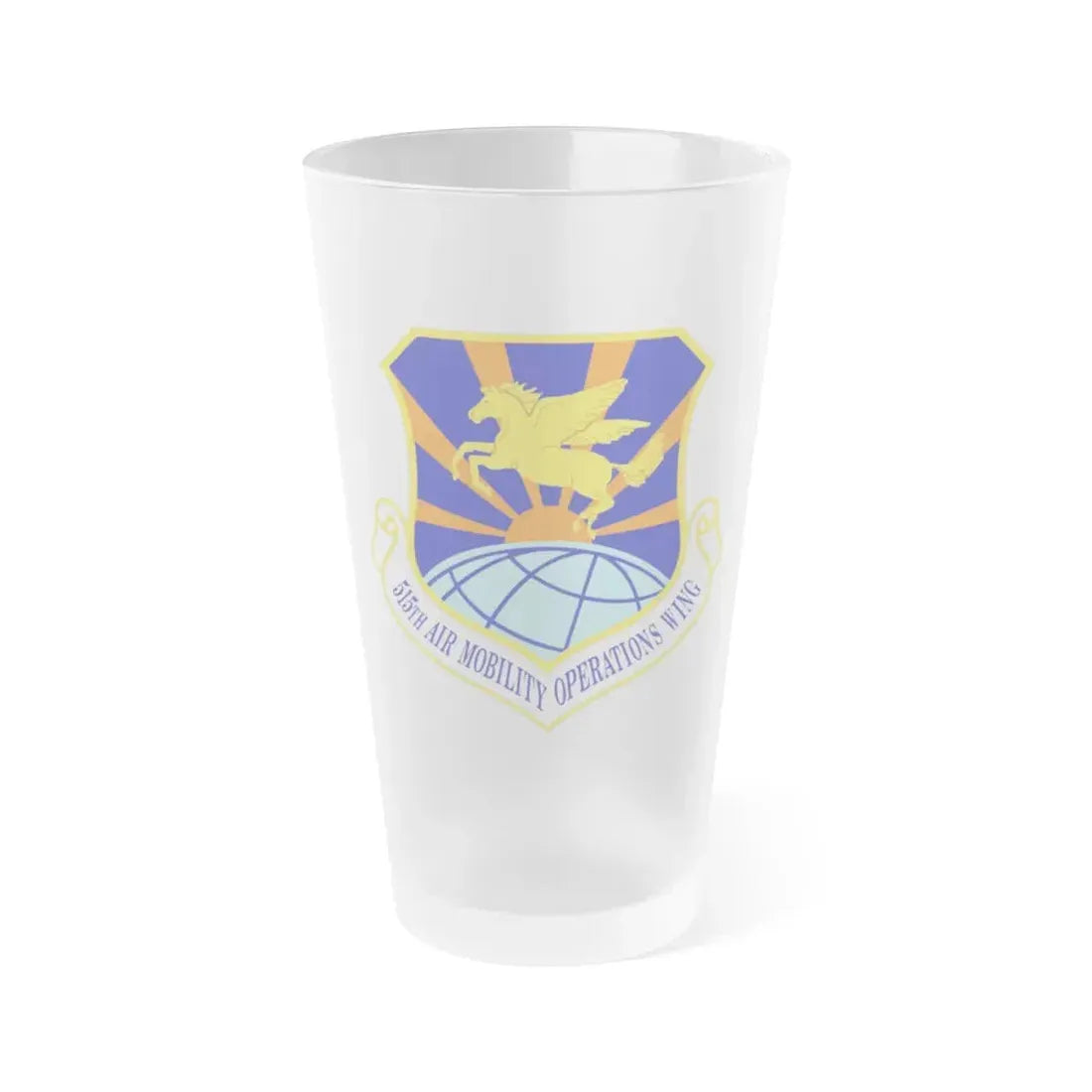 515 Air Mobility Operations Wing AMC (U.S. Air Force) Frosted Pint Glass 16oz Default Title - Go Mug Yourself