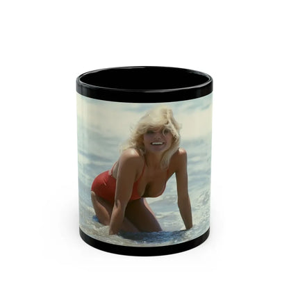 Loni Anderson #44 (Vintage Female Icon) Black Coffee Mug-11oz-Go Mug Yourself