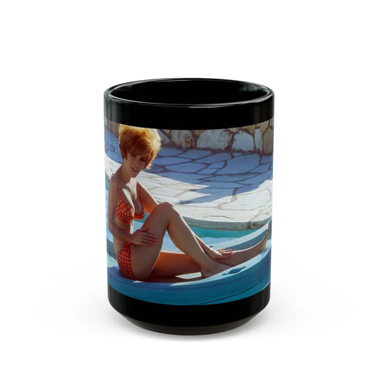 Jill St. John #162 (Vintage Female Icon) Black Coffee Mug-15oz-Go Mug Yourself