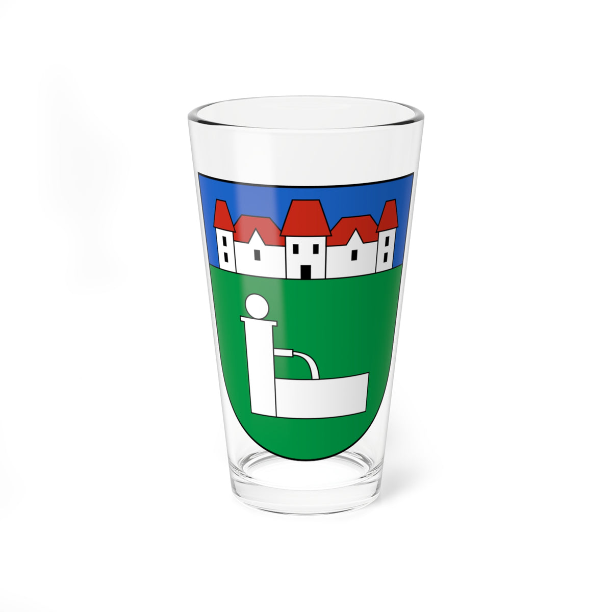 FeldbrunnenStNiklaus-blazon (Switzerland) (Coat of Arms) Pint Glass 16oz