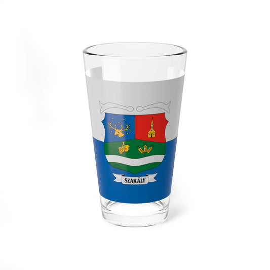 Flag of Szakaly (Hungary) Pint Glass 16oz