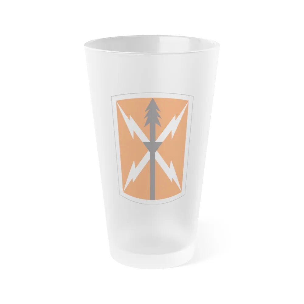 516 Signal Brigade 3 (U.S. Army) Frosted Pint Glass 16oz-Go Mug Yourself