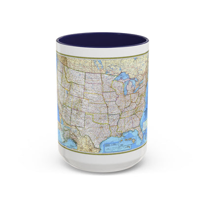 USA - The United States (1987) (Map) Accent Coffee Mug