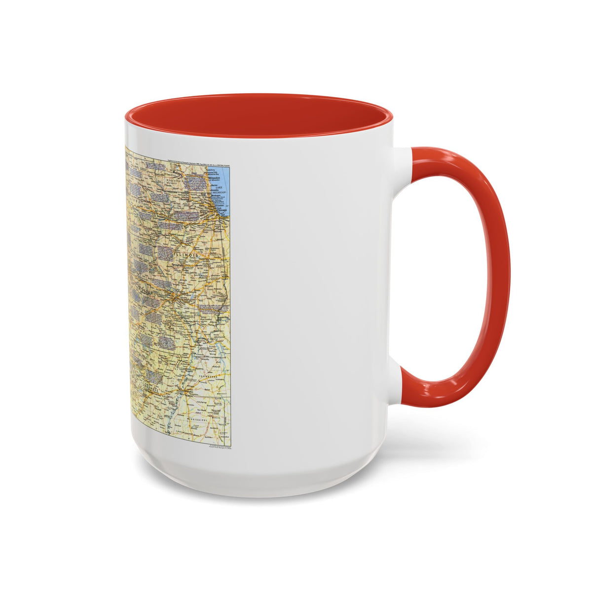 USA - Central Plains 1 (1985) (Map) Accent Coffee Mug