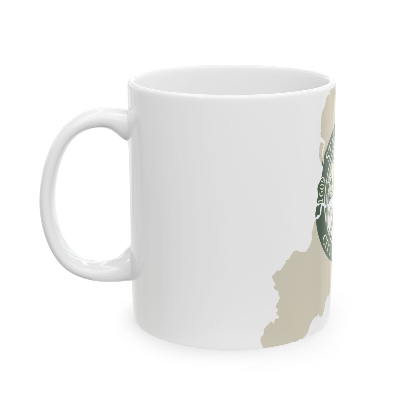 Flag-map of Richmond County New York (United States) White Coffee Mug