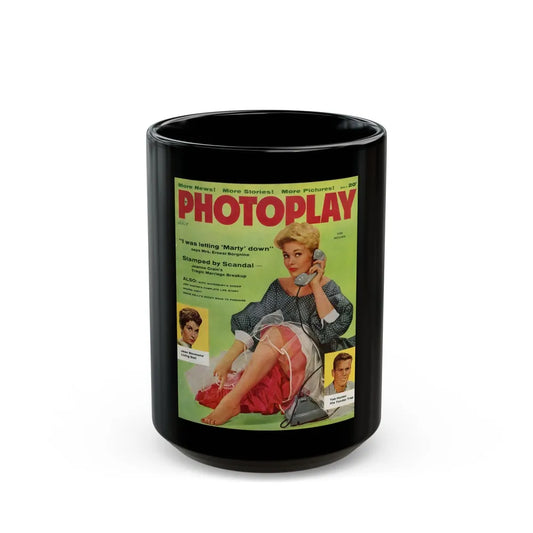 Kim Novak #188 - Mag. Cover (Vintage Female Icon) Black Coffee Mug-15oz-Go Mug Yourself