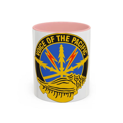 516th Signal Brigade (U.S. Army) Accent Coffee Mug-11oz-Pink-Go Mug Yourself