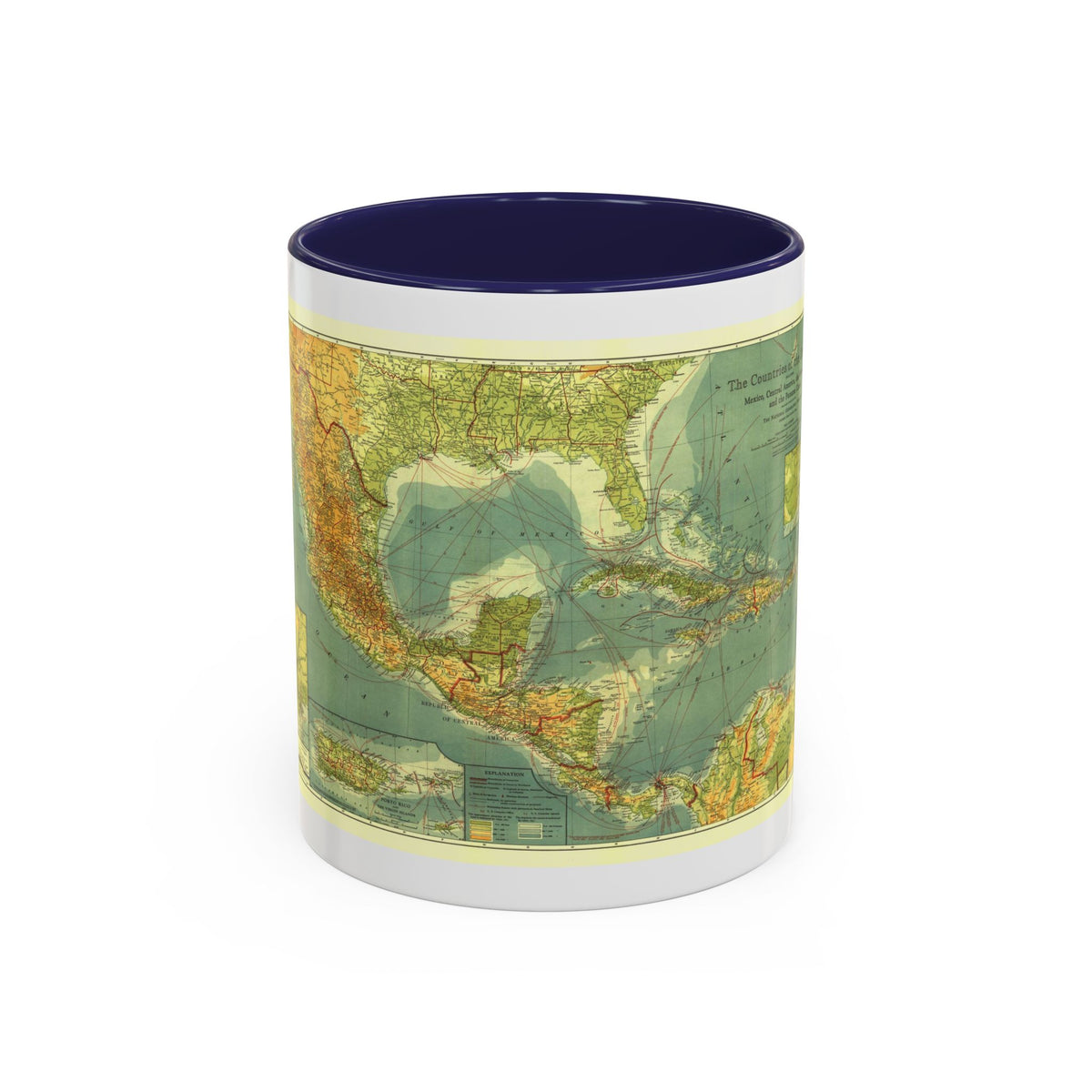Central America and the West Indies (1922) (Map) Accent Coffee Mug