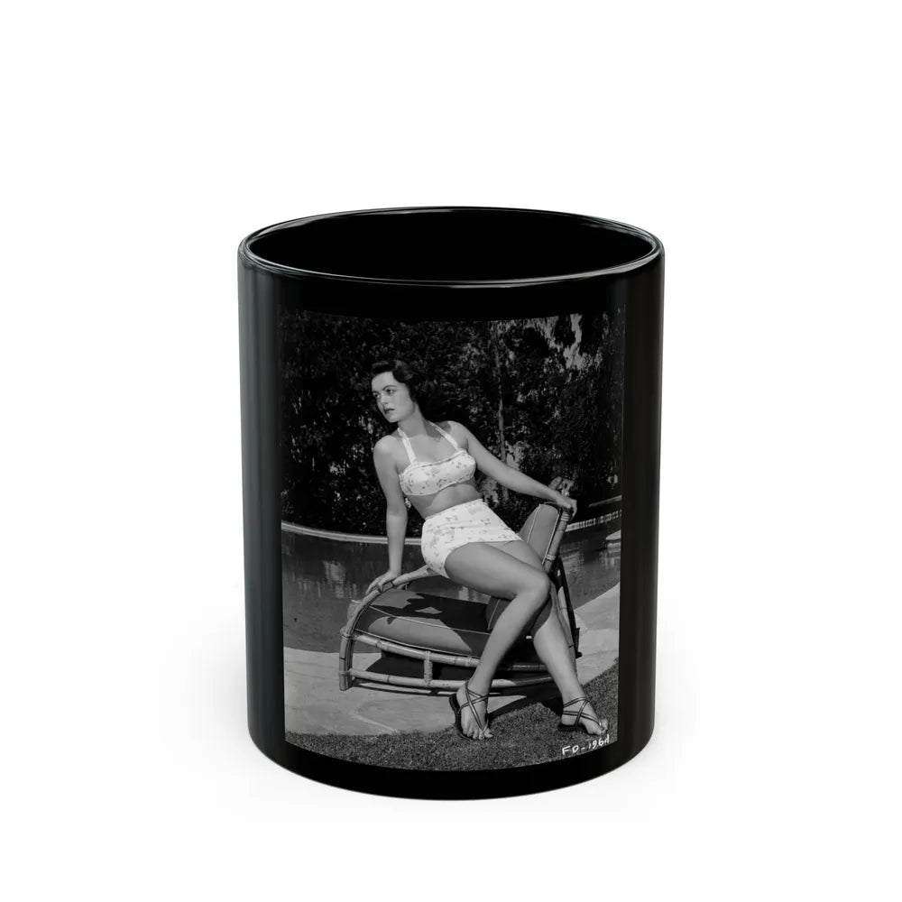 Faith Domergue #89 (Vintage Female Icon) Black Coffee Mug-11oz-Go Mug Yourself