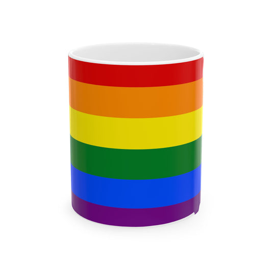 LGBT flag map of Iowa (United States) White Coffee Mug
