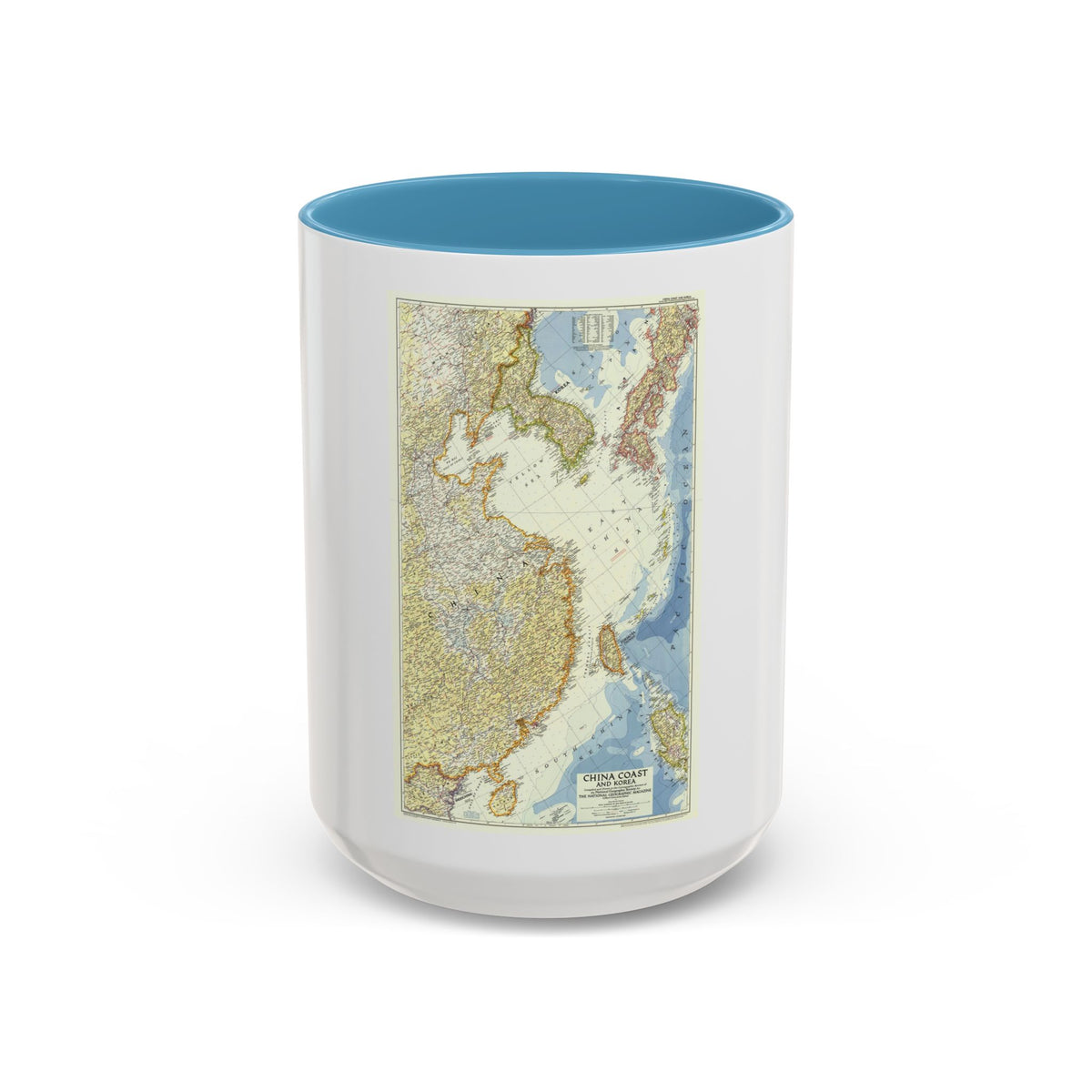 China Coast and Korea (1953) (Map) Accent Coffee Mug