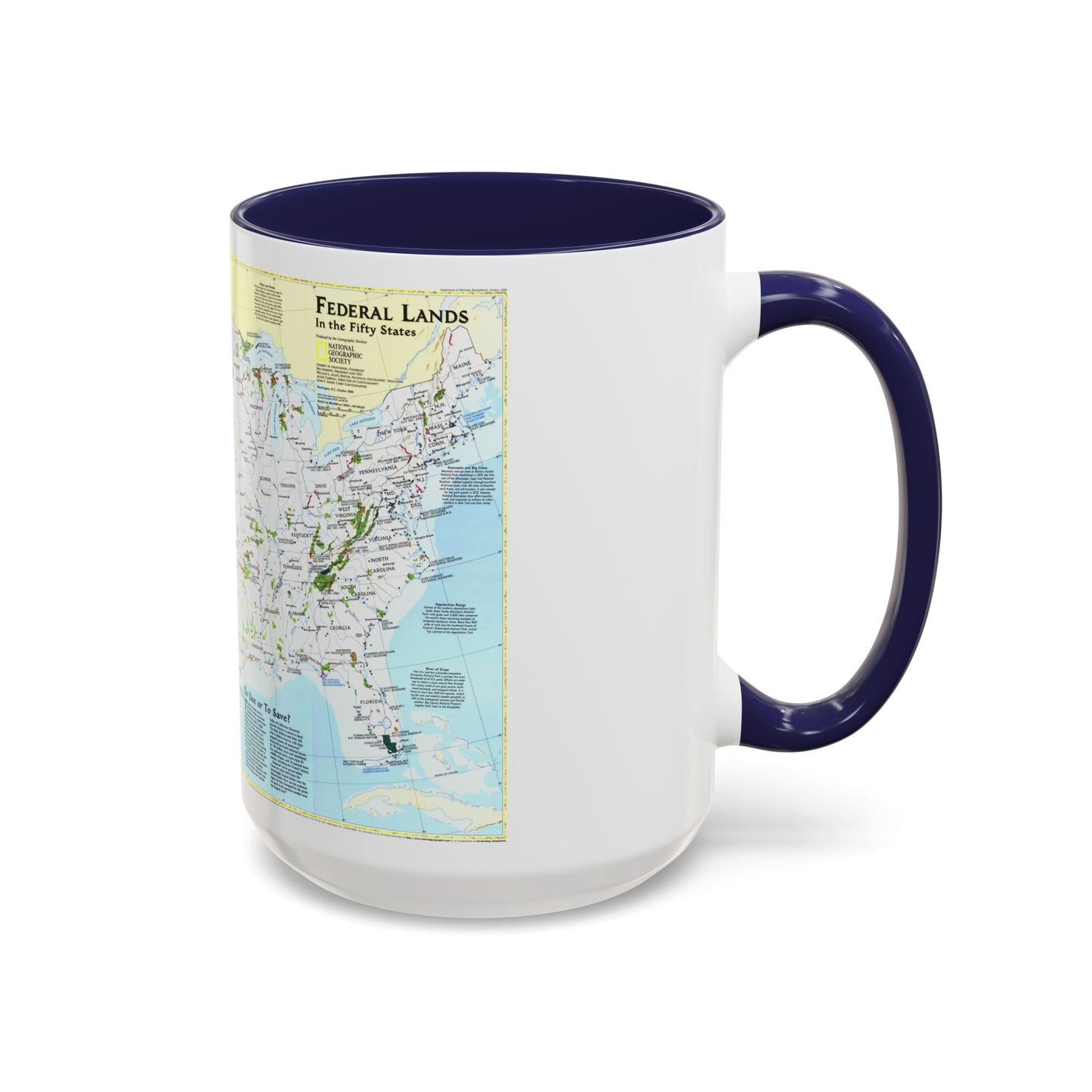 USA - Federal Lands in the Fifty States (1996) (Map) Accent Coffee Mug