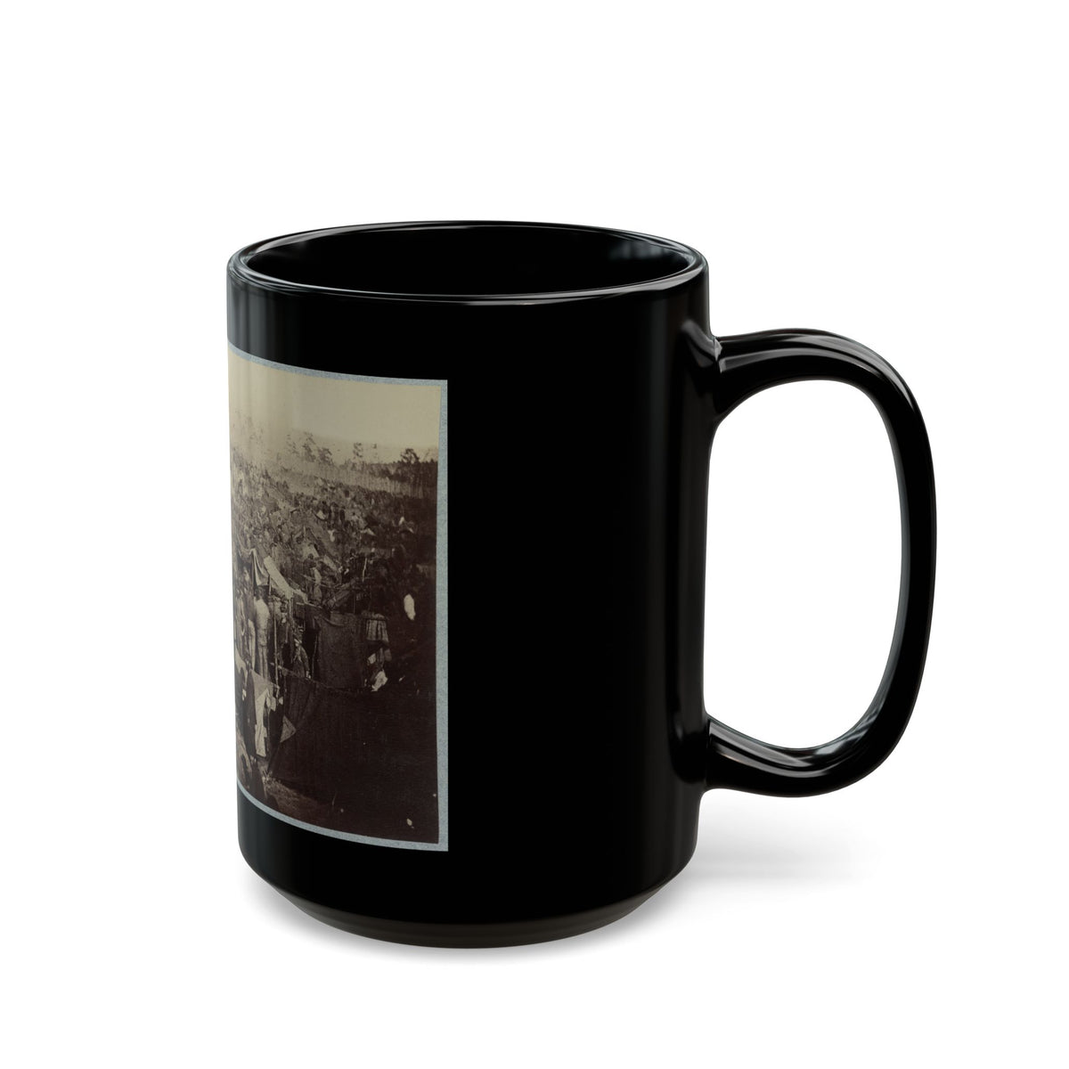 Andersonville Prison, Ga., August 17, 1864. Issuing Rations, View From Main Gate (U.S. Civil War) Black Coffee Mug