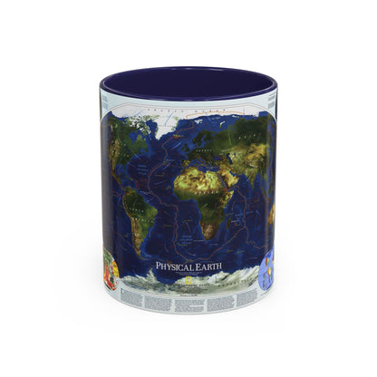 World Map - Physical Earth 1 (1998) (Map) Accent Coffee Mug