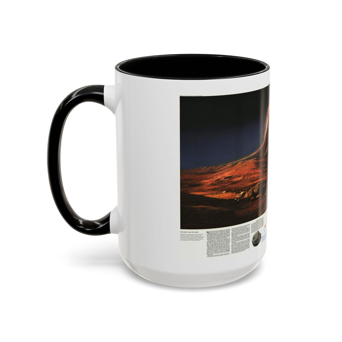 Space - MARS, Dusty Face of (1973) (Map) Accent Coffee Mug