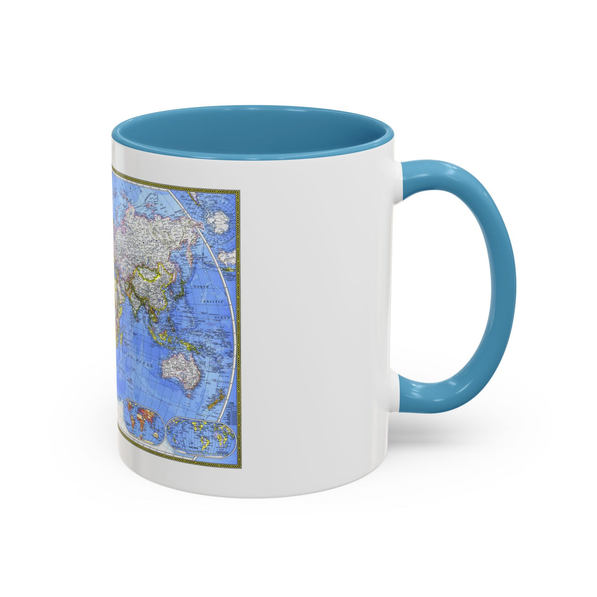 World Map - The Political World (1975) (Map) Accent Coffee Mug