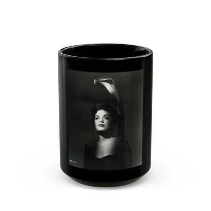 Faith Domergue #65 (Vintage Female Icon) Black Coffee Mug-15oz-Go Mug Yourself