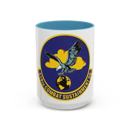 519th Combat Sustainment Squadron (U.S. Air Force) Accent Coffee Mug 15oz Light Blue - Go Mug Yourself