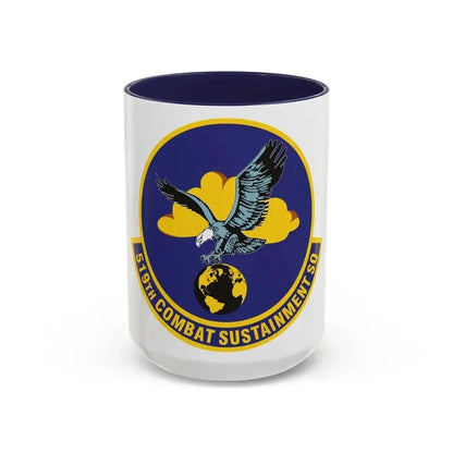 519th Combat Sustainment Squadron (U.S. Air Force) Accent Coffee Mug 15oz Navy - Go Mug Yourself