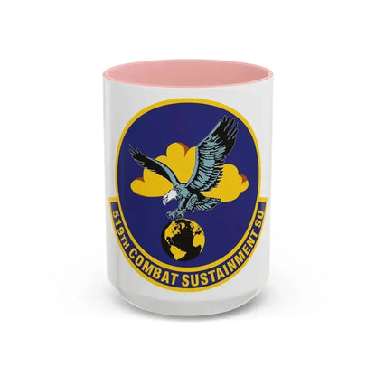 519th Combat Sustainment Squadron (U.S. Air Force) Accent Coffee Mug 15oz Pink - Go Mug Yourself