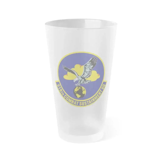 519th Combat Sustainment Squadron (U.S. Air Force) Frosted Pint Glass 16oz 16oz Frosted - Go Mug Yourself