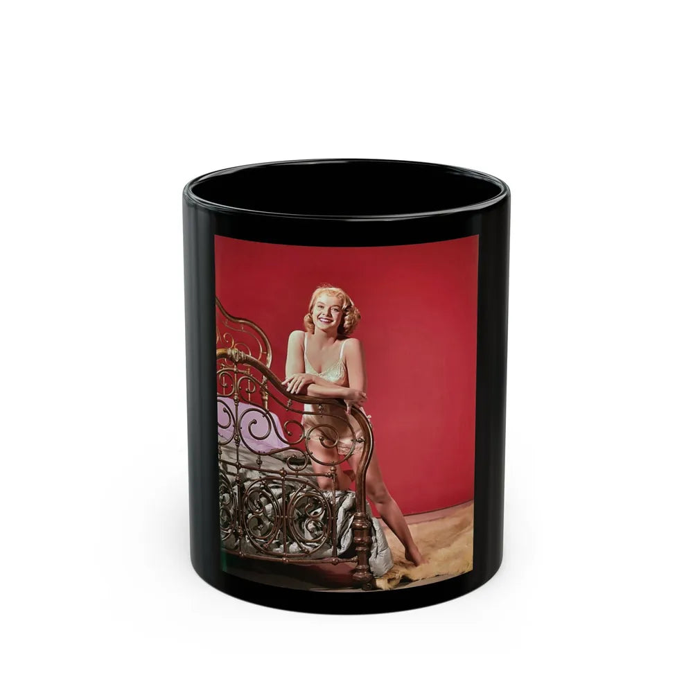 Leslie Parrish #107 (Vintage Female Icon) Black Coffee Mug-11oz-Go Mug Yourself