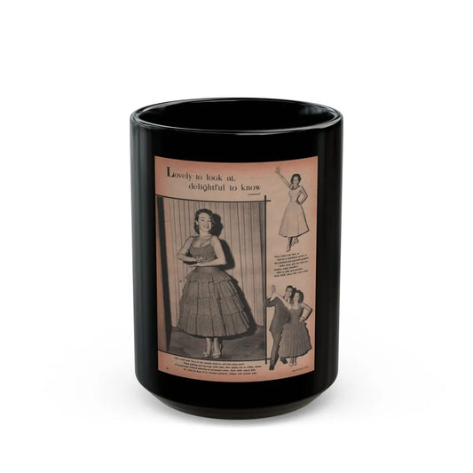 Terry Moore #524 - 8x11 Magazine Page Photos (Vintage Female Icon) Black Coffee Mug-15oz-Go Mug Yourself