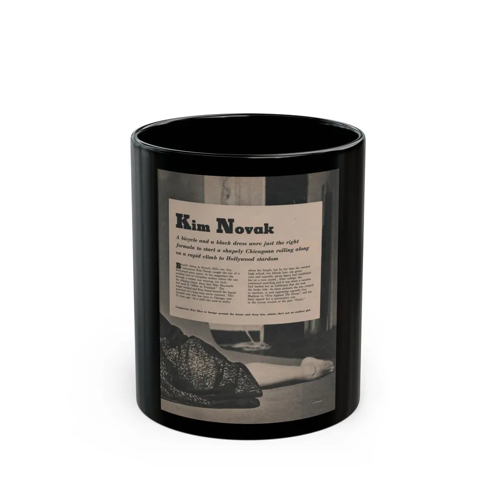 Kim Novak #384 - Fabulous Females Mag. Issue #1 '55 - 1 B&W Photo (Vintage Female Icon) Black Coffee Mug-11oz-Go Mug Yourself