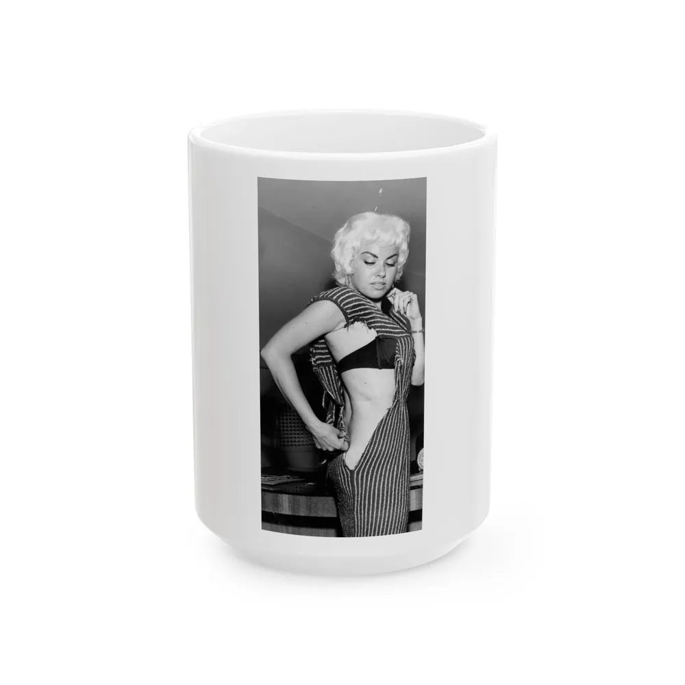 Jeanne Carmen #49 (Vintage Female Icon) White Coffee Mug-15oz-Go Mug Yourself