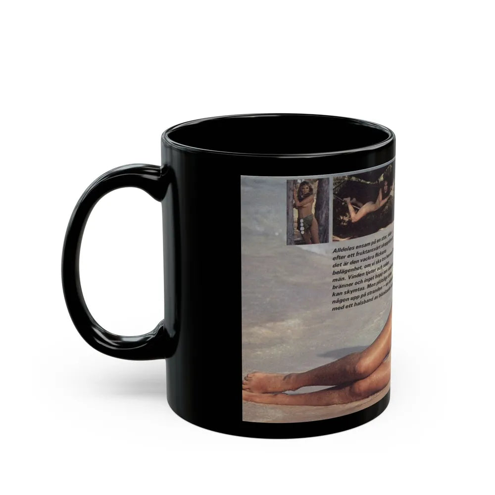 Julie Ege #94 - See through wet top 1 (Vintage Female Icon) Black Coffee Mug-Go Mug Yourself