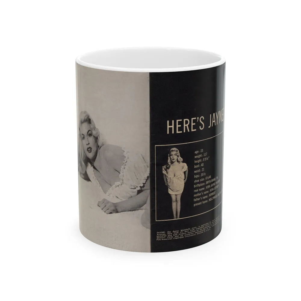 Jayne Mansfield #278 - JAYNE Pocket Magazine inside & Pages 1 (Vintage Female Icon) White Coffee Mug-11oz-Go Mug Yourself