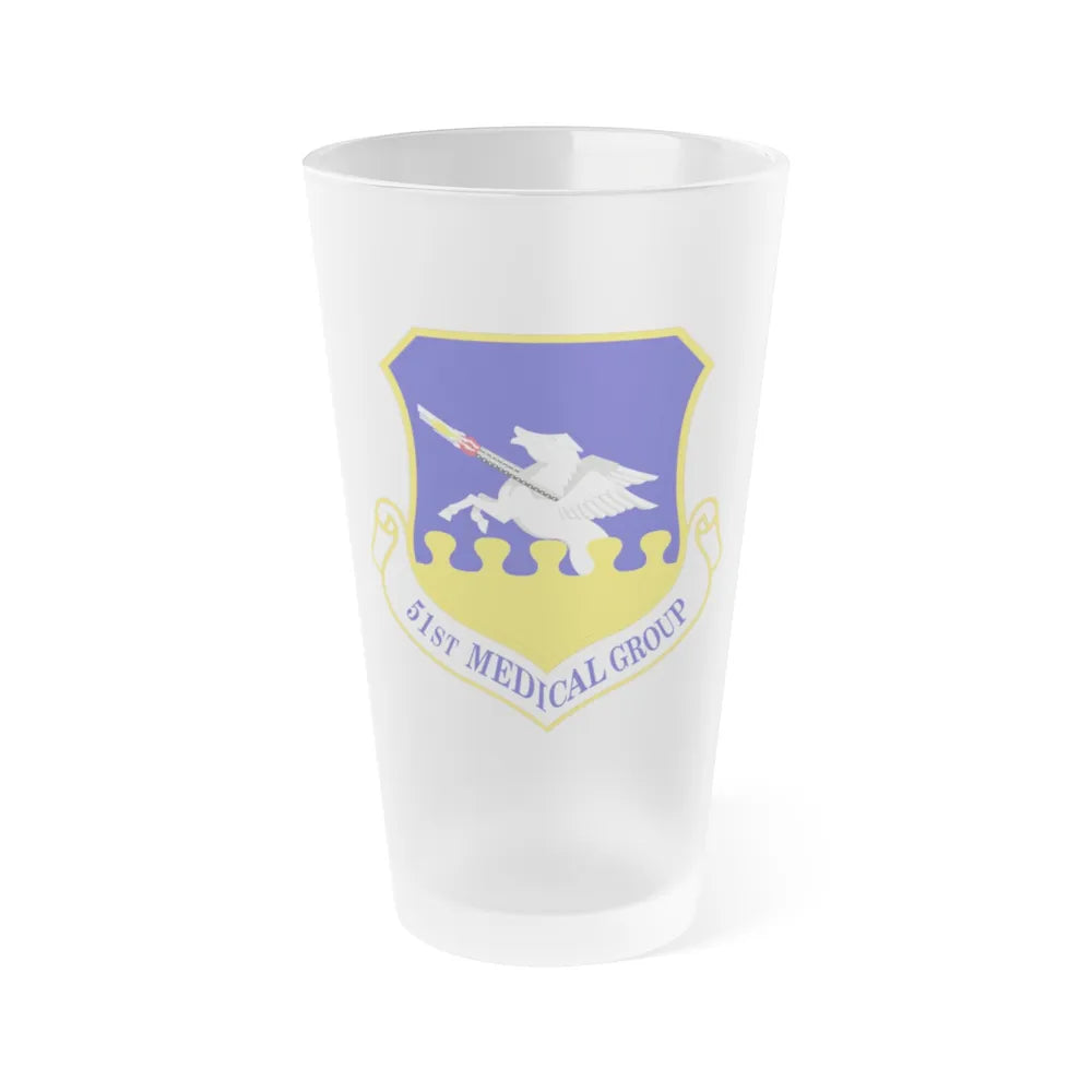 51st Medical Group (U.S. Air Force) Frosted Pint Glass 16oz-Go Mug Yourself