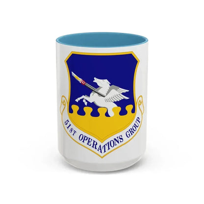 51st Operations Group (U.S. Air Force) Accent Coffee Mug 15oz Light Blue - Go Mug Yourself