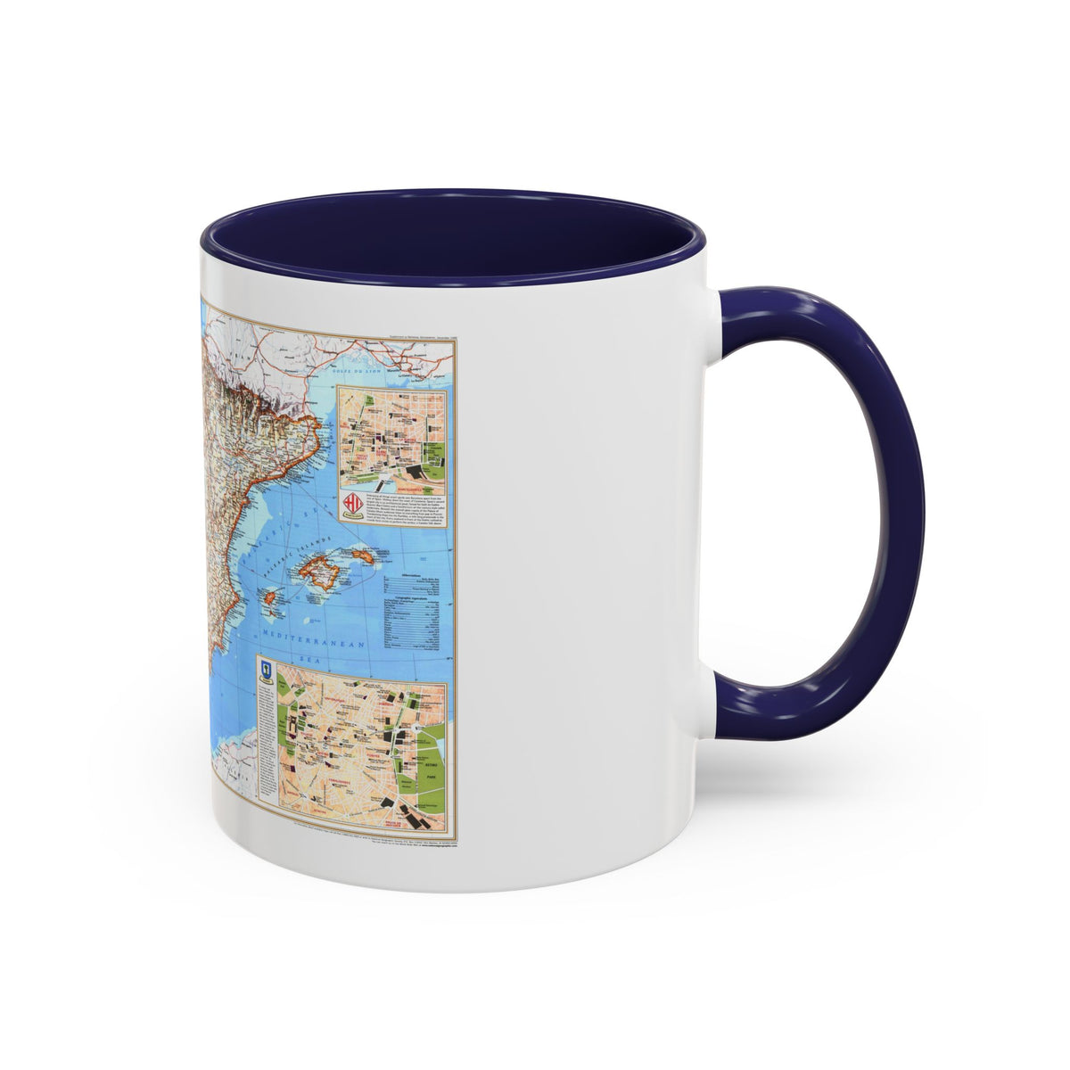 Spain and Portugal (1998) (Map) Accent Coffee Mug